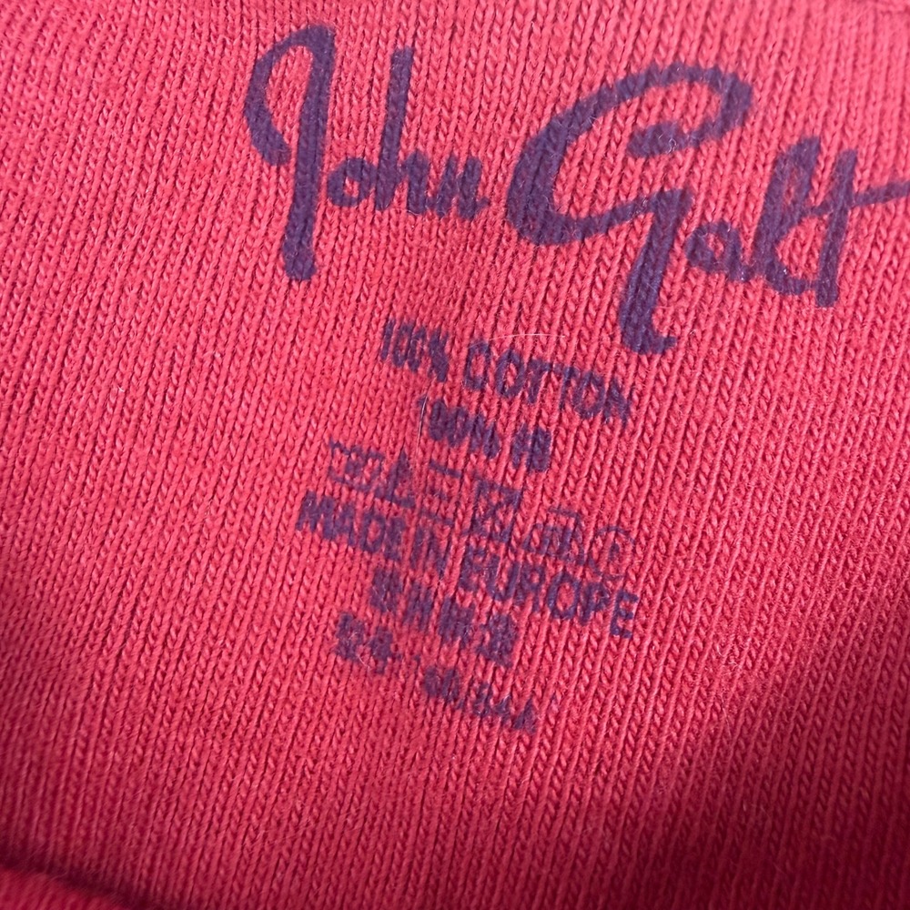 John Galt Brandy Melville Red Swiss Deer Embroidered Baby Tee Crop Top OS - Picture 5 of 6